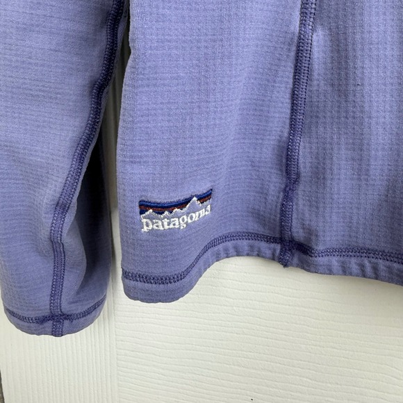 Patagonia Women's XS R1 Polartec Grid Fleece 1/4 Zip Made in USA Lavender/Purple - Picture 6 of 6